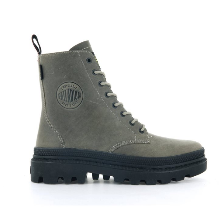 Bottes Palladium Pallatrooper Off-3 Femme Vert Olive | FR EXT512F